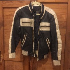 ECHTES LEDER Vintage Leather Motorcycle Jacket Cafe Racing Bomber
